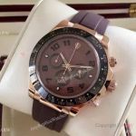 Fake Rolex Daytona Watch Brown Rubber Rose Gold_th.jpg